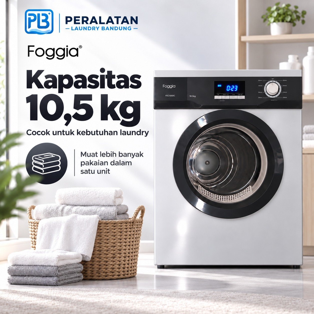 Kapasitas Dryer Foggia 10,5kg