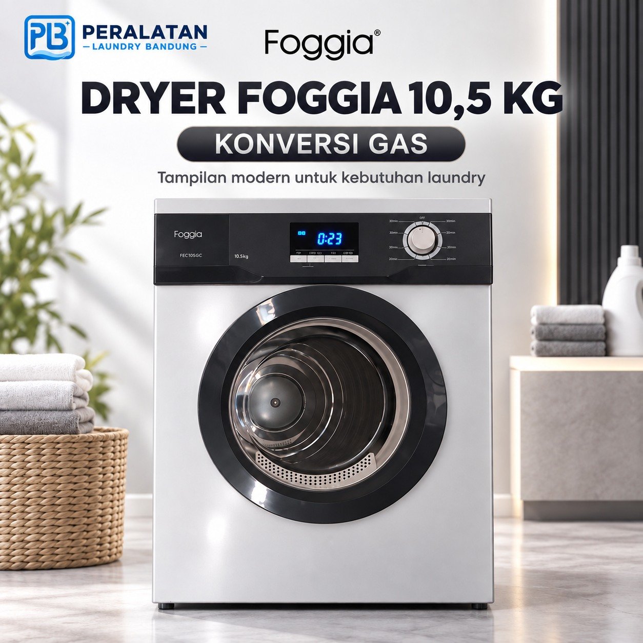 Dryer Konversi Gas Foggia 10,5kg Digital