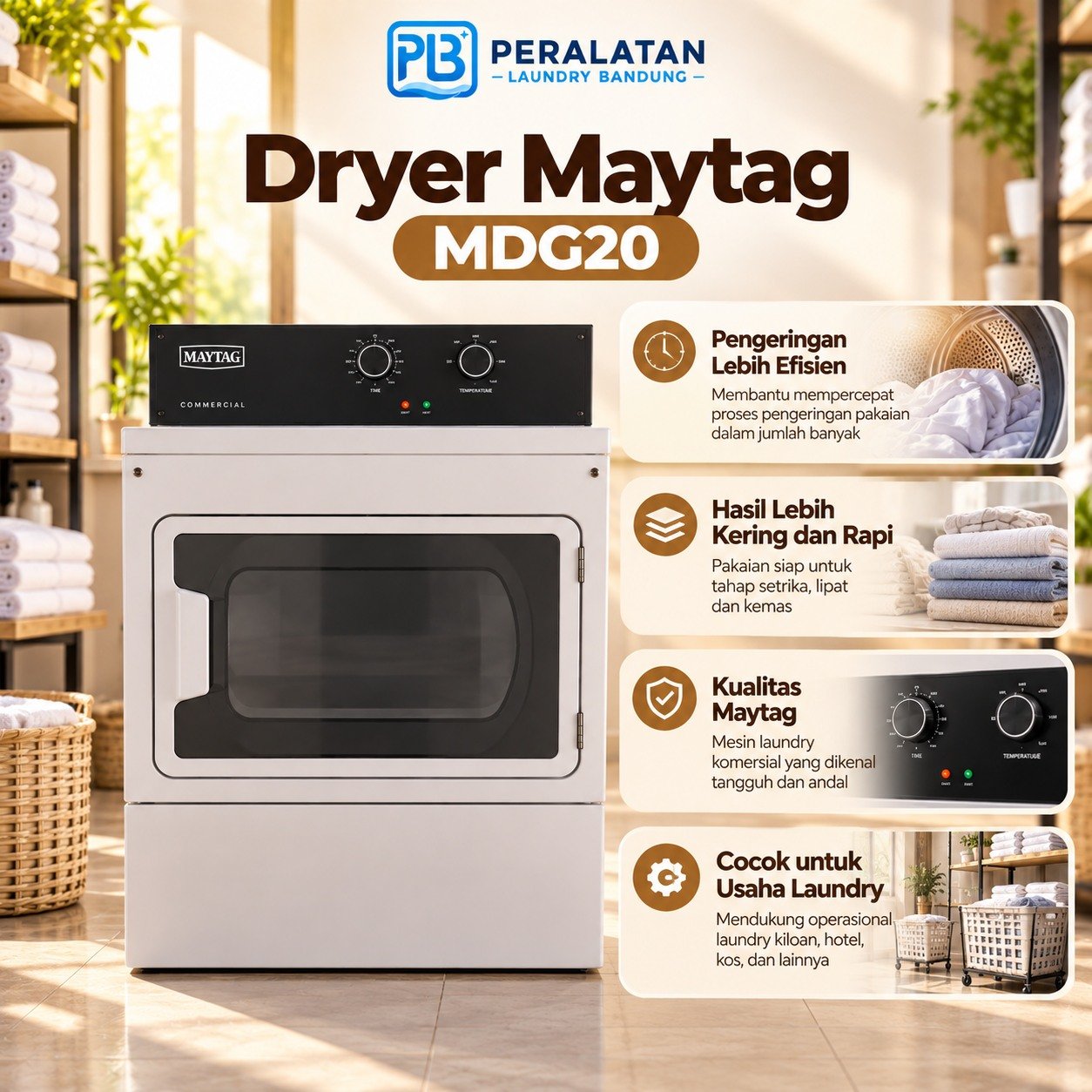 Informasi Dryer Maytag MDG20 15 Kg