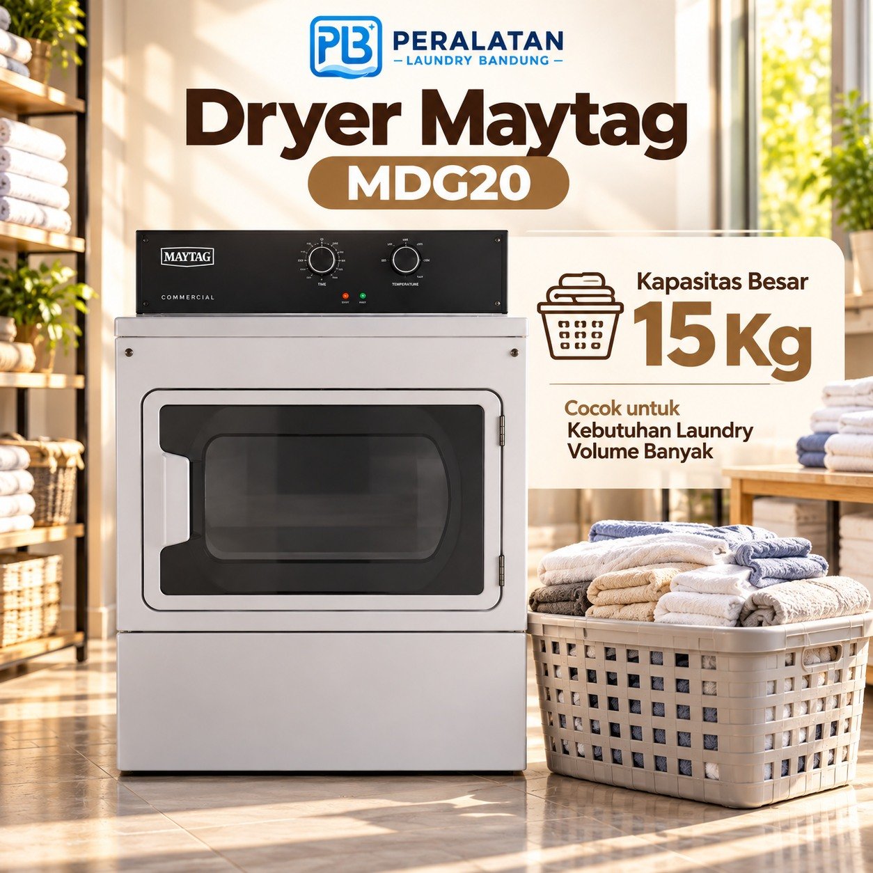 Kapasitas Dryer Maytag MDG20 15 Kg