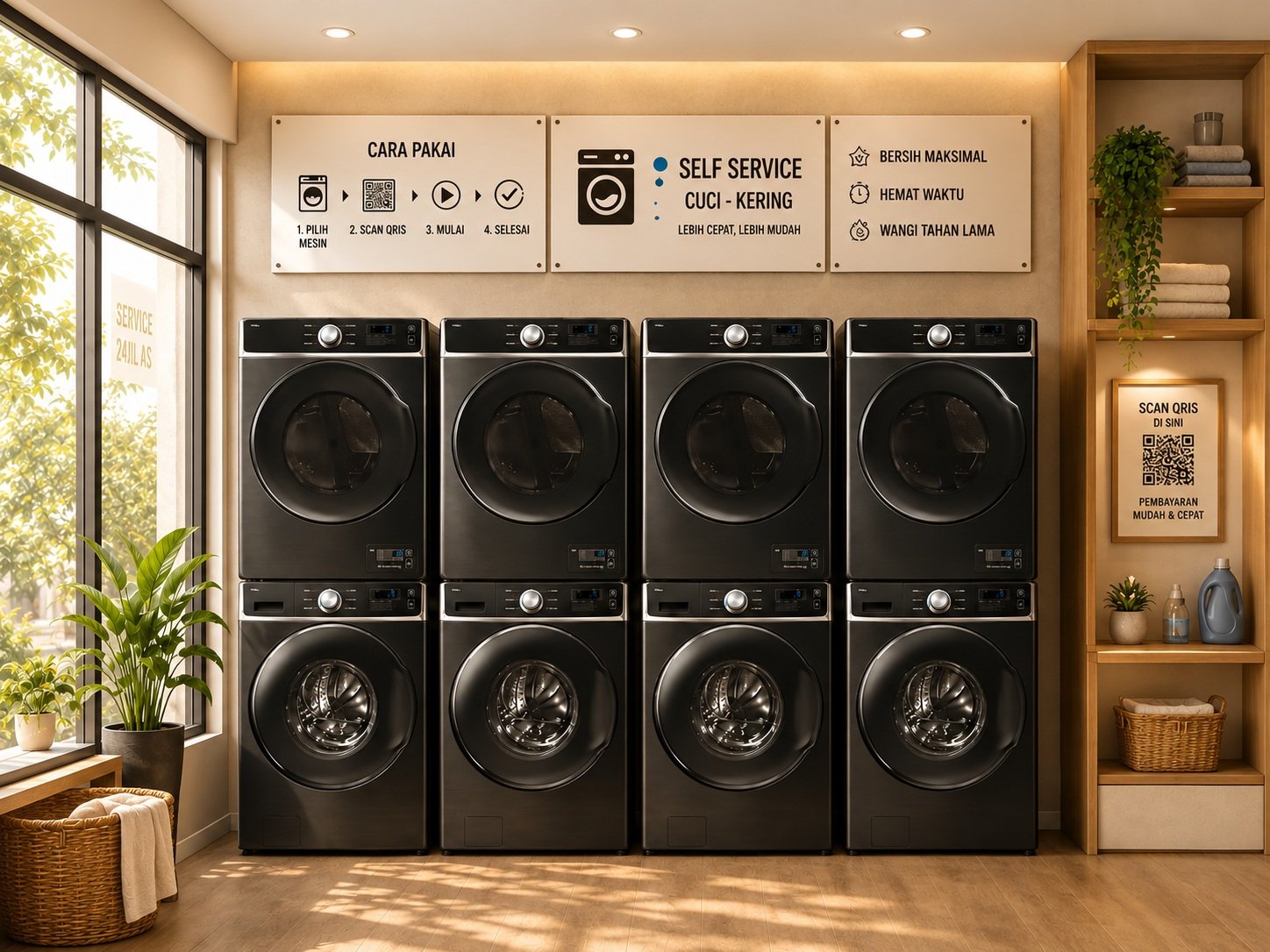 Paket usaha laundry self service