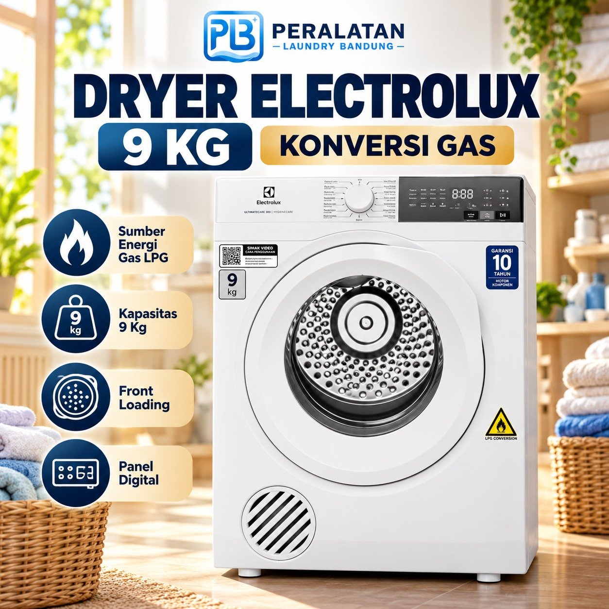 Dryer Electrolux 9Kg Konversi Gas
