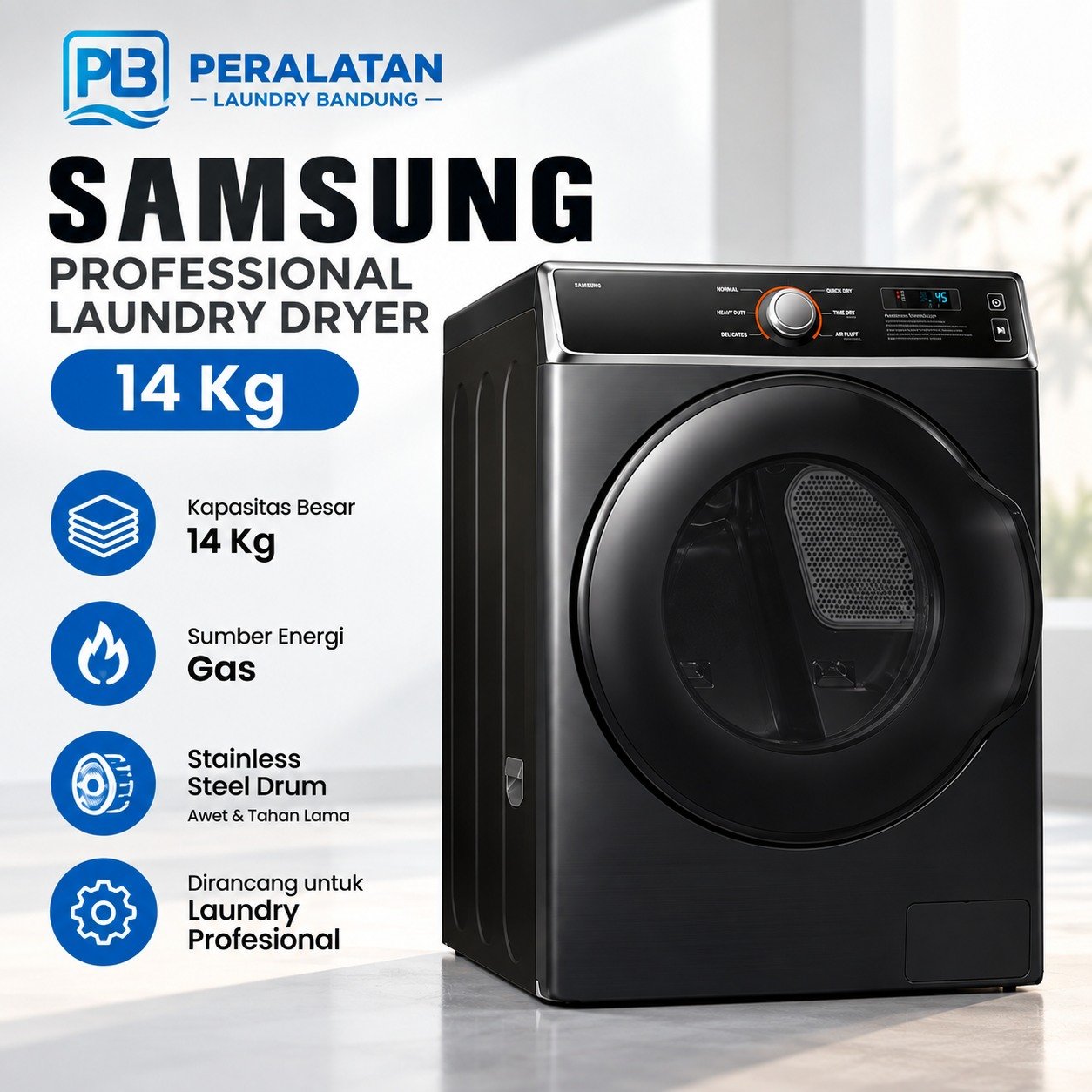 Dryer Samsung 14 Kg tampak depan