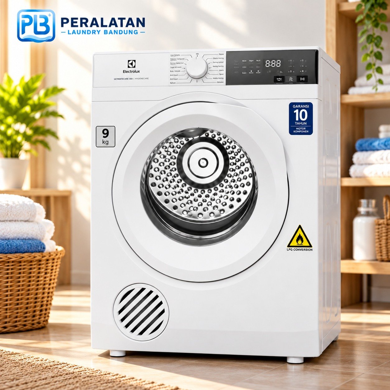 Dryer Electrolux 9Kg tampak depan