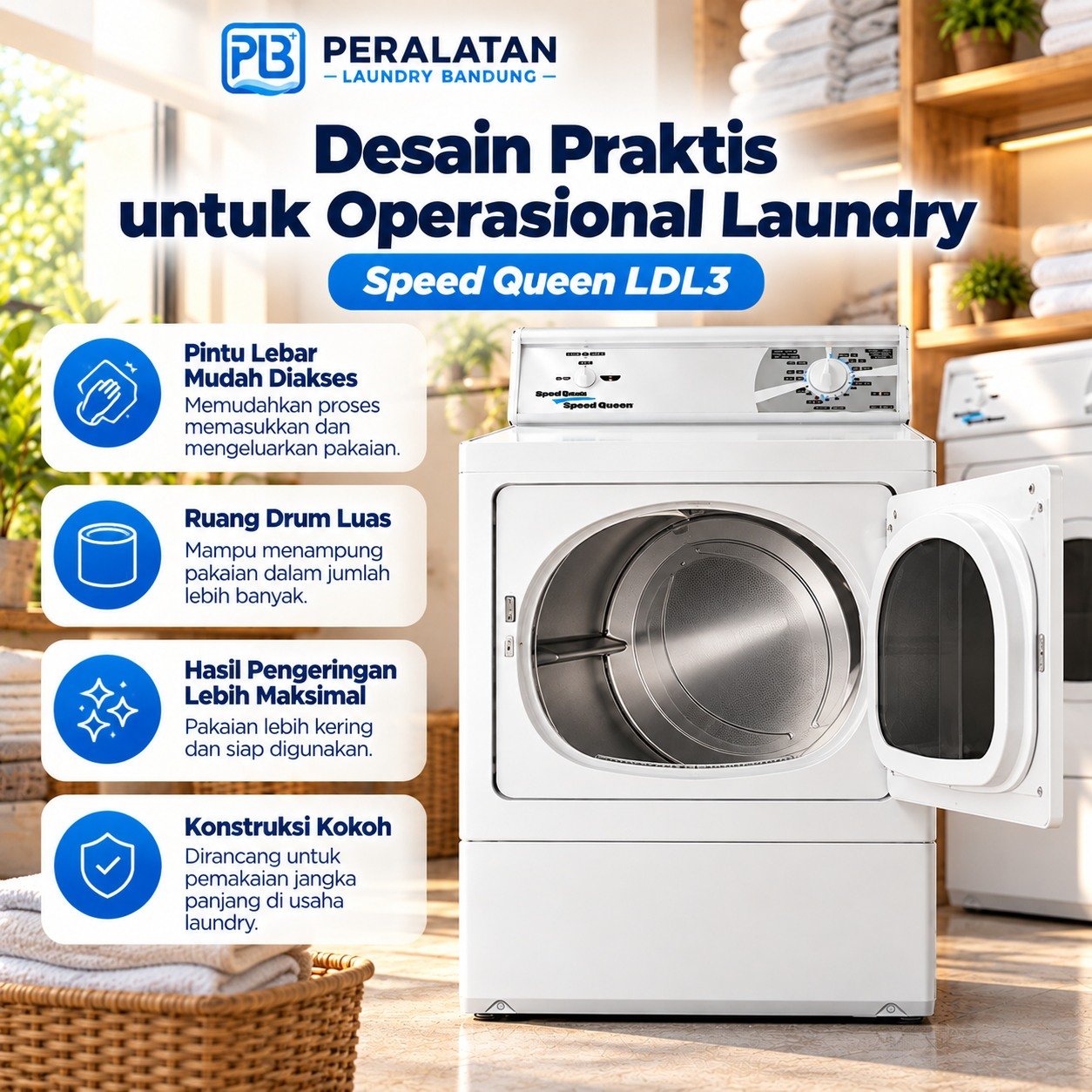 Pintu dan drum Dryer Speedqueen LDL3