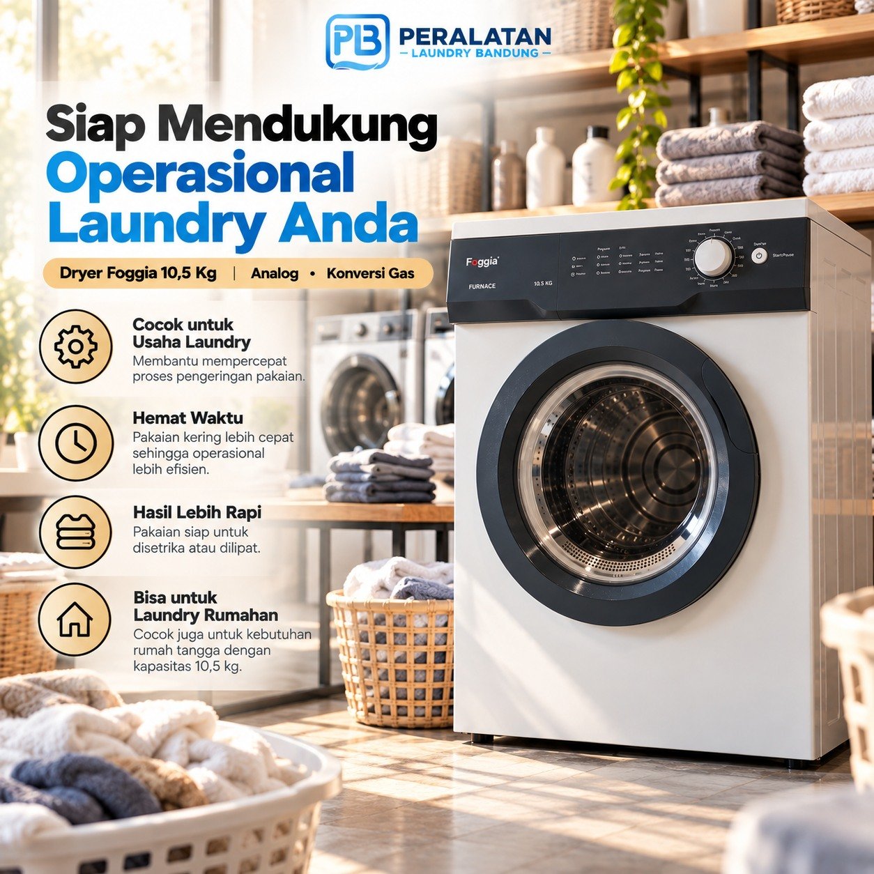 Dryer Foggia untuk operasional laundry