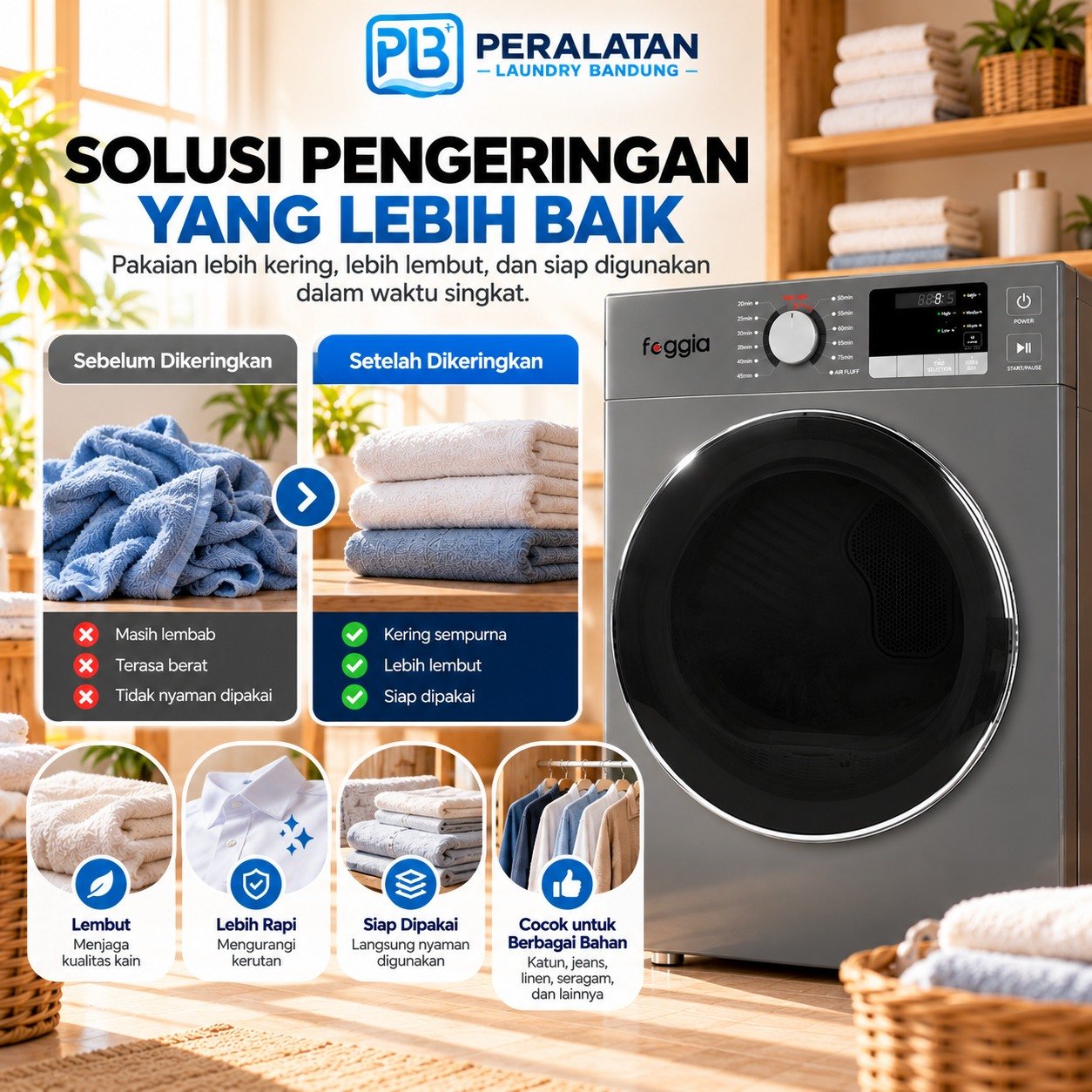 Alur pengeringan Dryer Foggia 16Kg