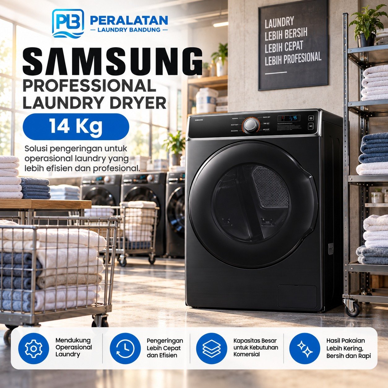 Dryer Samsung 14 Kg untuk operasional laundry