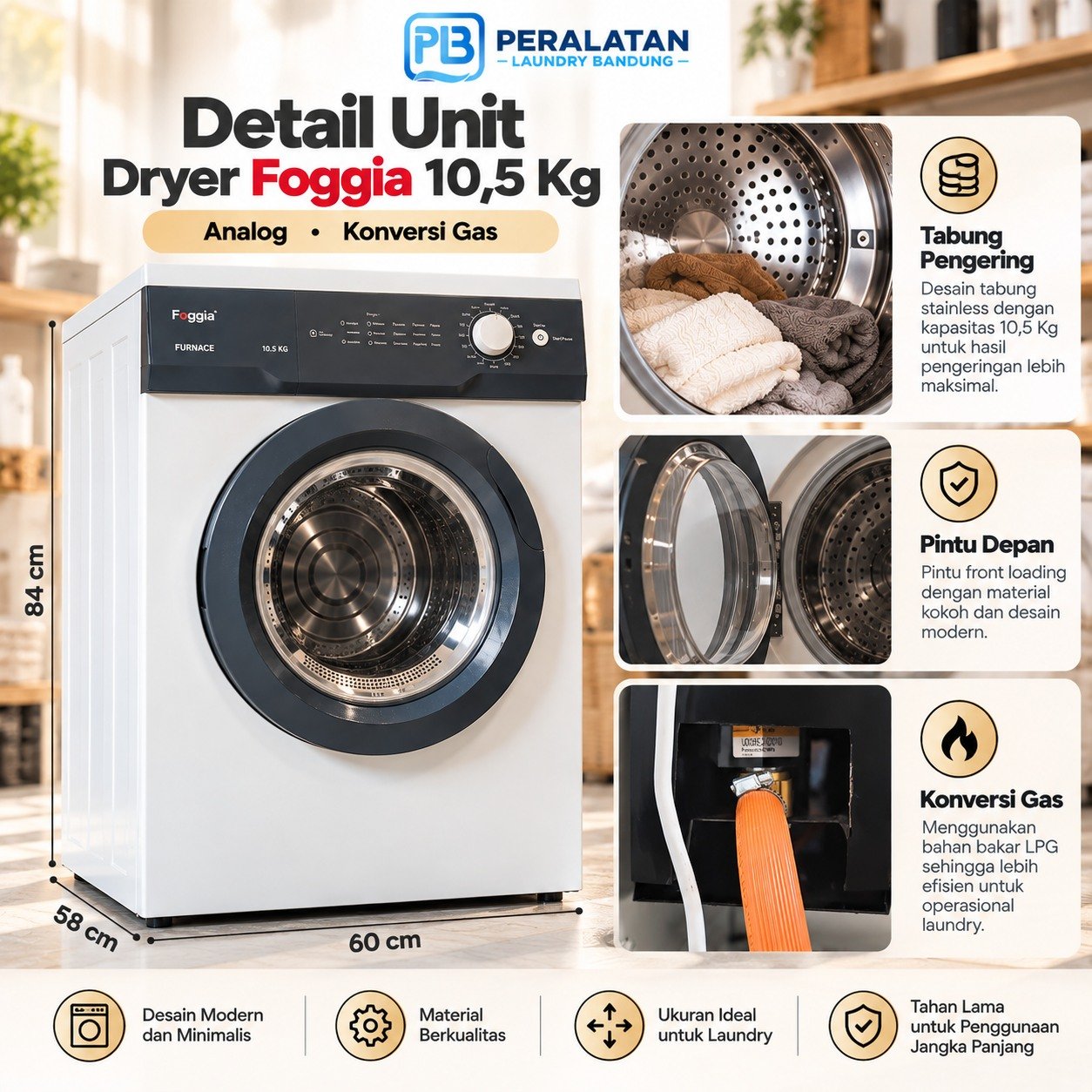 Detail unit Dryer Foggia 10,5kg