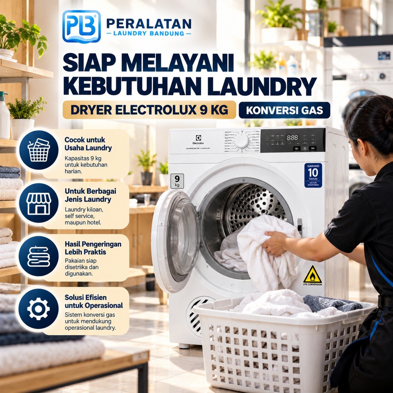 Dryer Electrolux untuk penggunaan di laundry