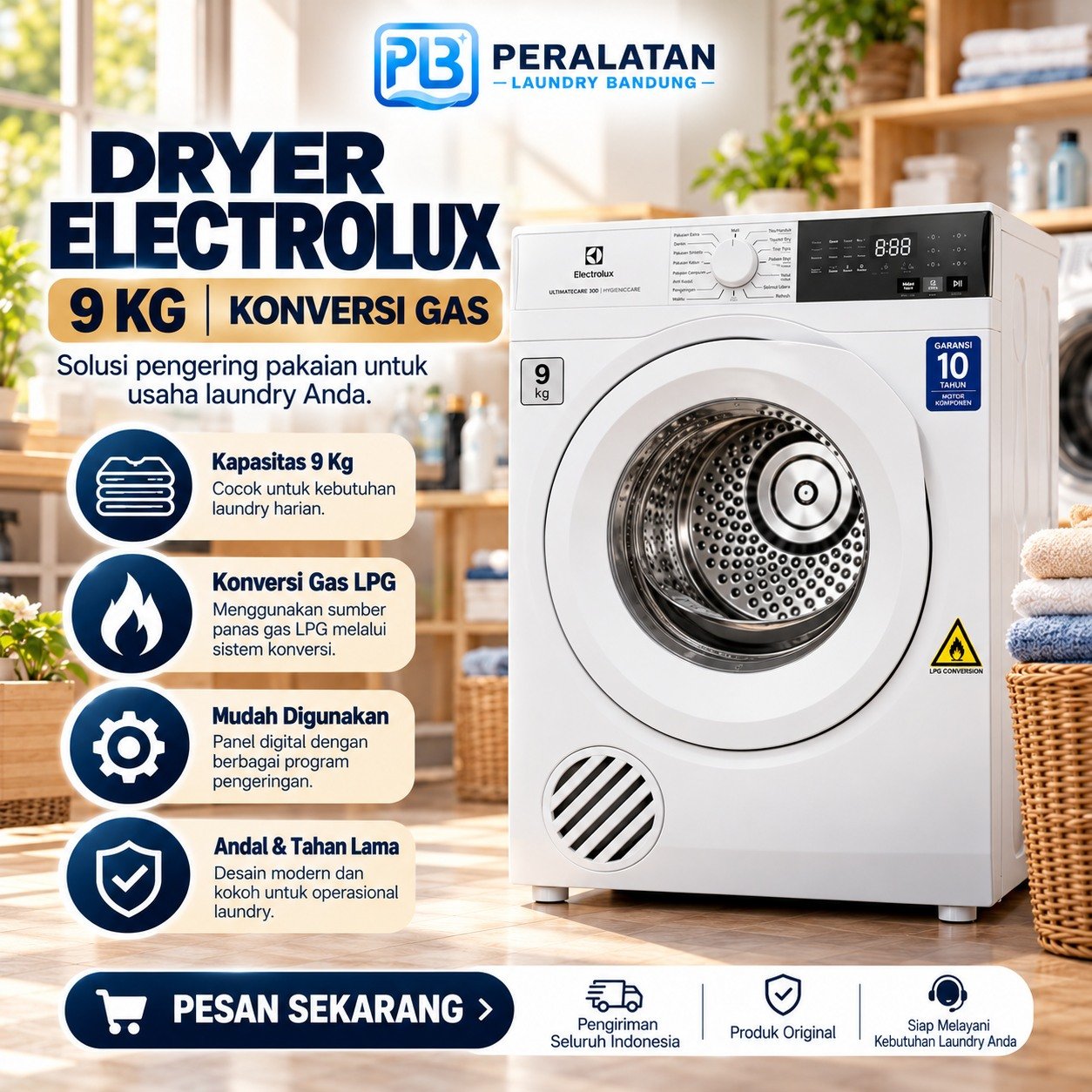 Dryer Electrolux 9Kg Konversi Gas