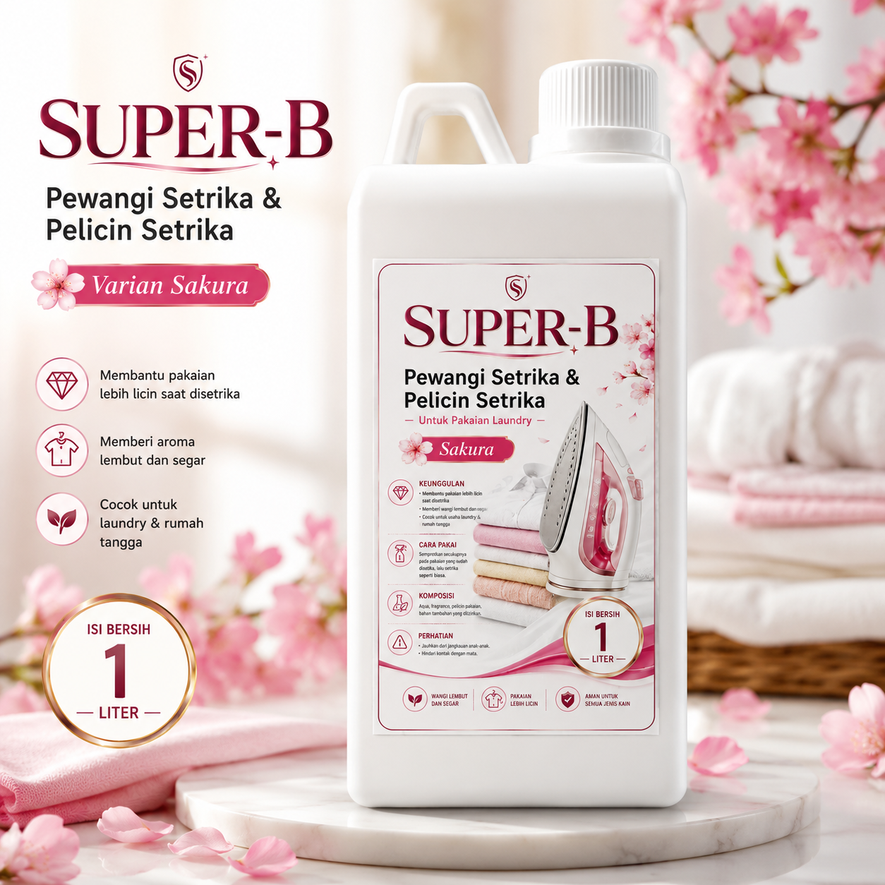 Pelicin dan pewangi setrika SUPER-B 1 liter