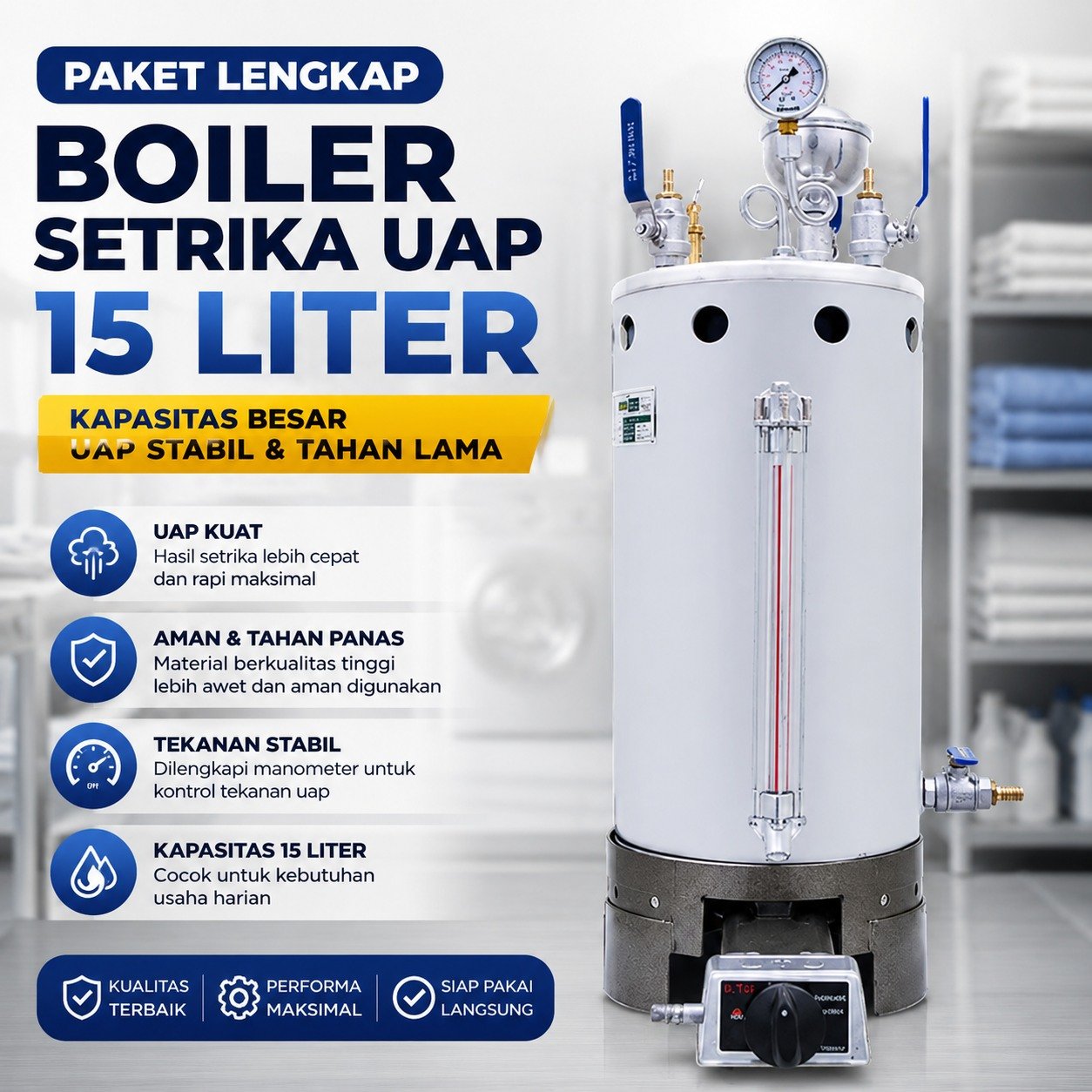 Boiler Setrika Uap INTEX 15 Liter Paket Lengkap