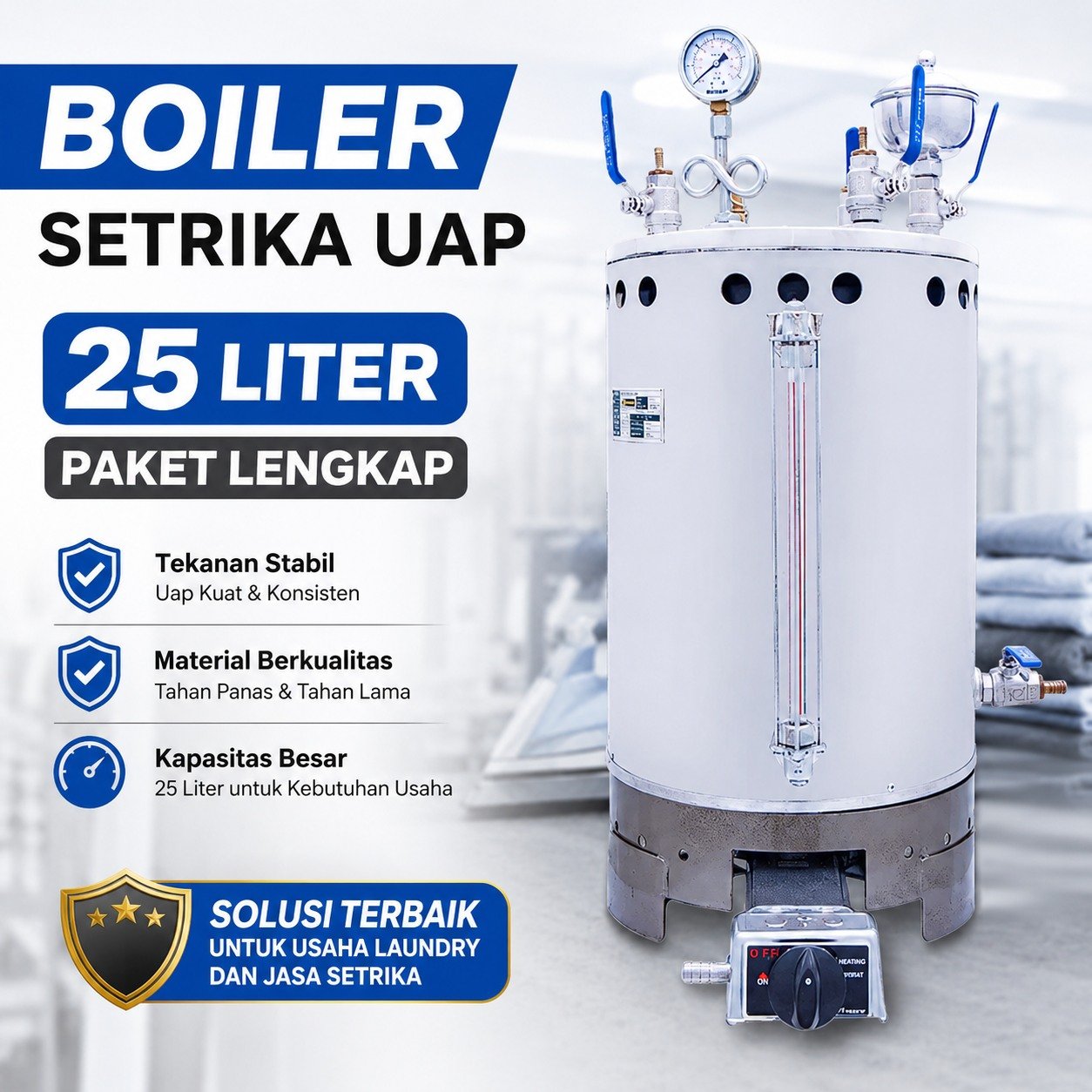Boiler Setrika Uap INTEX 25 Liter Paket Lengkap