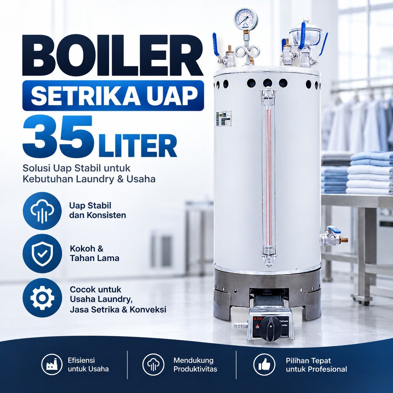 Boiler Setrika Uap INTEX 35 Liter Paket Lengkap